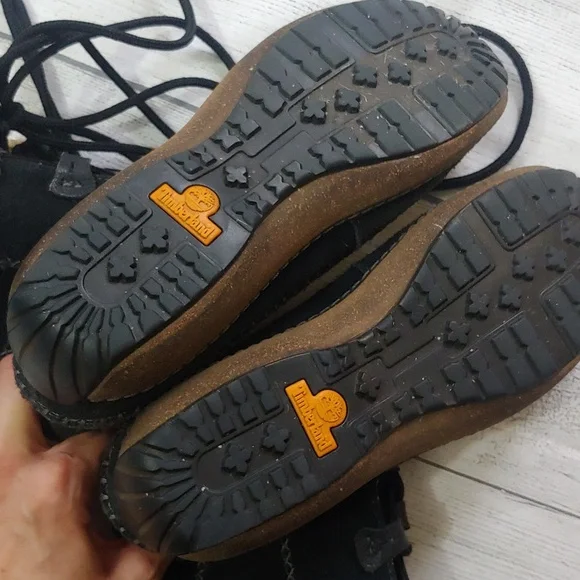 Timberland Fauna Leather Moccasin Lace-Up Boots – Black – Women's Size 7 - Picture 8 of 9